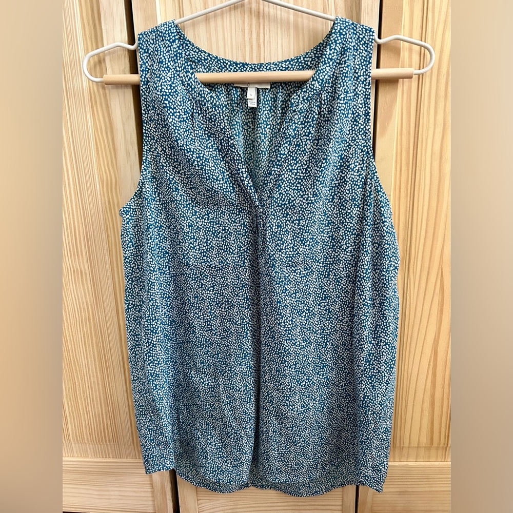 Joie polka dot silk sleeveless blouse